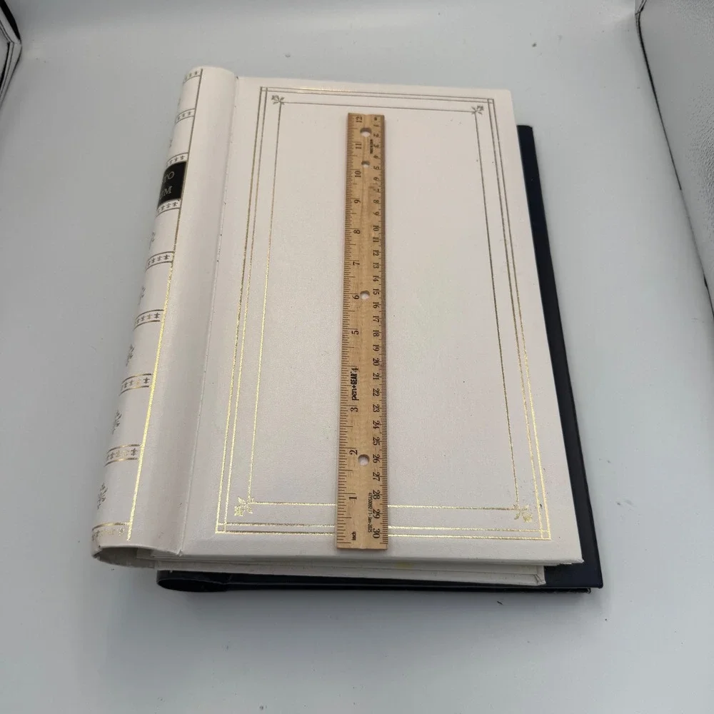 Pioneer Photo Albums BDP-35 Retro Navy and White Gold Fleur De Lis 3-Up Set of 2